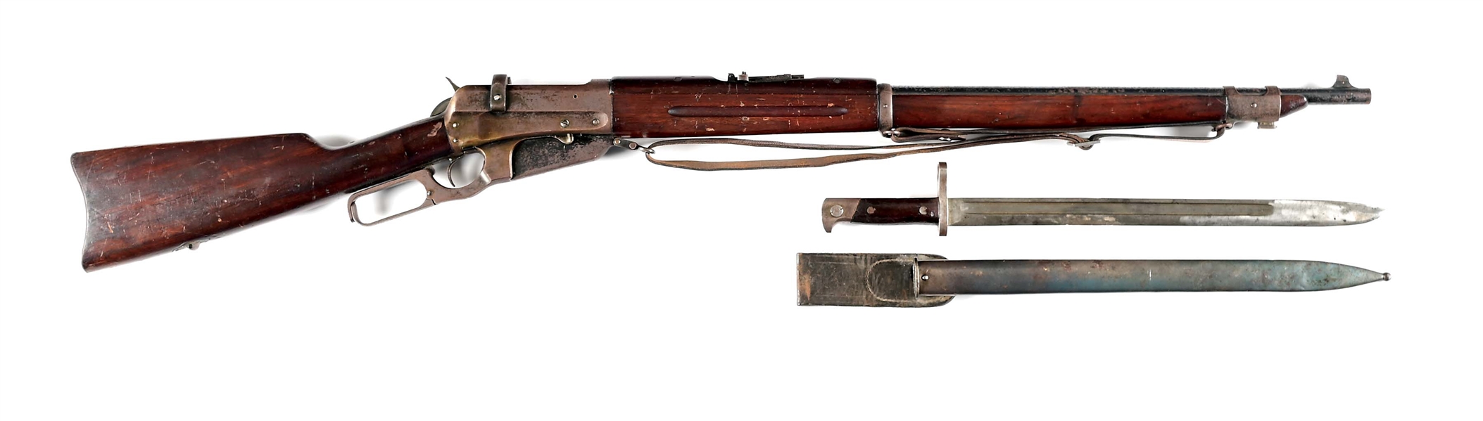 (C) RARE & HIGHLY DESIRABLE IMPERIAL RUSSIAN CONTRACT WINCHESTER 1895 MUSKET LEVER ACTION RIFLE WITH BAYONET.