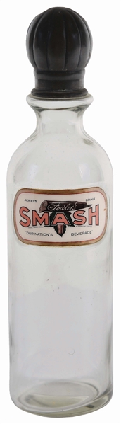 FOWLERS SMASH LABEL UNDER GLASS SYRUP BOTTLE.