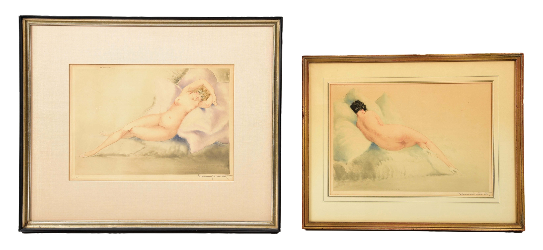 LOT OF 2: LOUIS ICART (FRENCH, 1888 - 1950) "RIEUSE" & "BOUDEUSE".