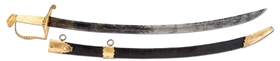 AMERICAN EAGLE POMMEL SABER WITH SCABBARD.