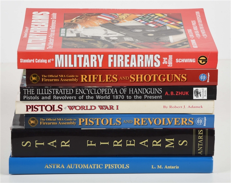 LOT OF 7: FIREARM REFERENCE BOOKS.