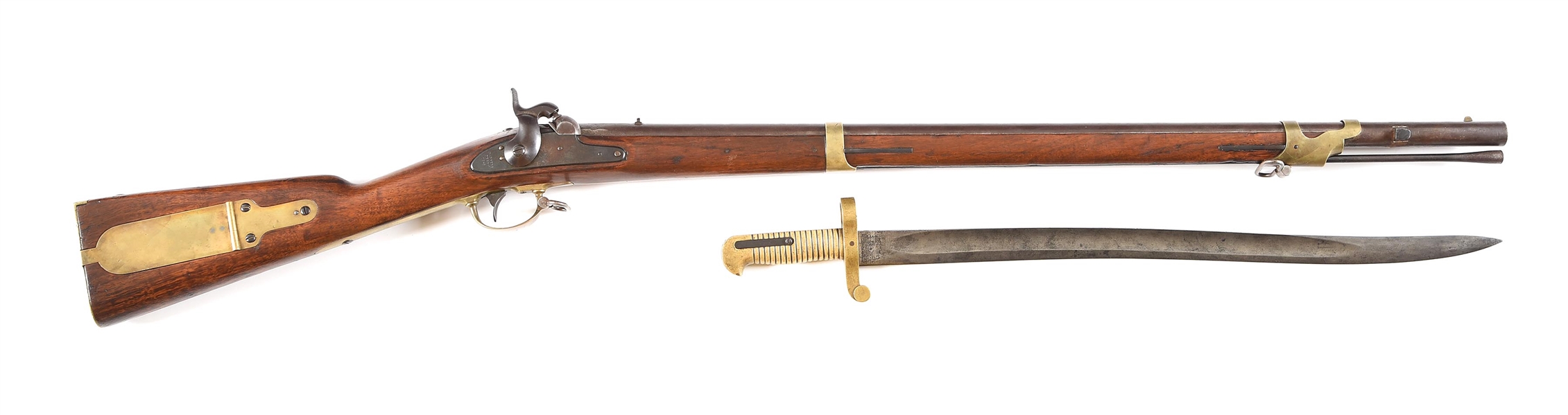 (A) CONFEDERATE HAPPOLDT ALTERATION HARPERS FERRY MODEL 1841 MISSISSIPPI RIFLE WITH BAYONET AND CANTEEN ATTRIBUTED TO HENRY HUFF, 5TH VIRGINIA INFANTRY, STONEWALL BRIGADE.