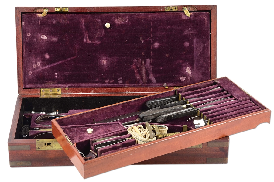 CASED OPERATING SET OF SURGEON F.W. PATTERSON, 17TH MISSISSIPPI, BARKSDALE’S BRIGADE AT GETTYSBURG.