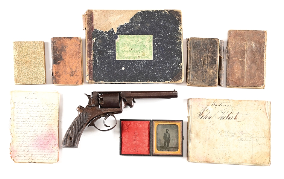 (A) IDENTIFIED BEAUMONT-ADAMS REVOLVER, WONDERFUL ARMED CS NAVY PHOTO, AND 7 DIARIES OF GEORGE PIELERT, WASHINGTON ARTILLERY AND CS NAVY.