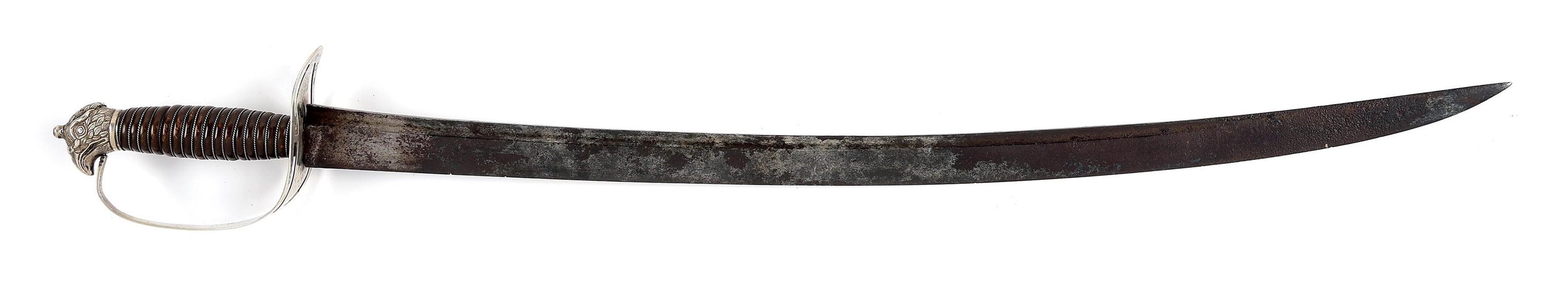 WILLIAM BALL ATTRIBUTED MARYLAND SILVER HILTED EAGLE POMMEL SWORD.