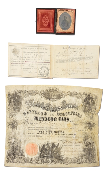 A MARYLAND VOLUNTEER IN MEXICO AND THE DEFENSES OF CHARLESTON: MEXICAN WAR AND CIVIL WAR DOCUMENTS OF CHARLES COLLARD ROSS WITH AMBROTYPE.