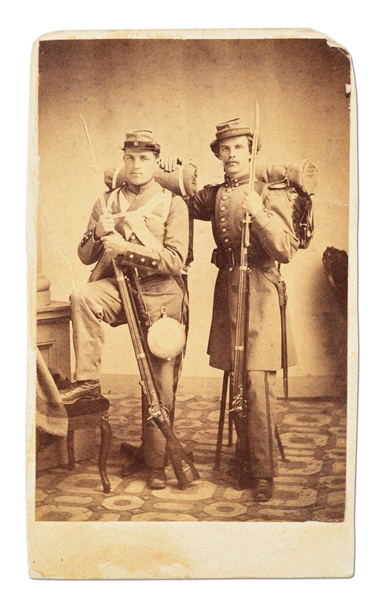 CIVIL WAR CDV: THE SMEDBERG BROTHERS, NY & DC MILITIA AT WASHINGTON, 1861, BREVETS FOR GETTYSBURG AND WILDERNESS.