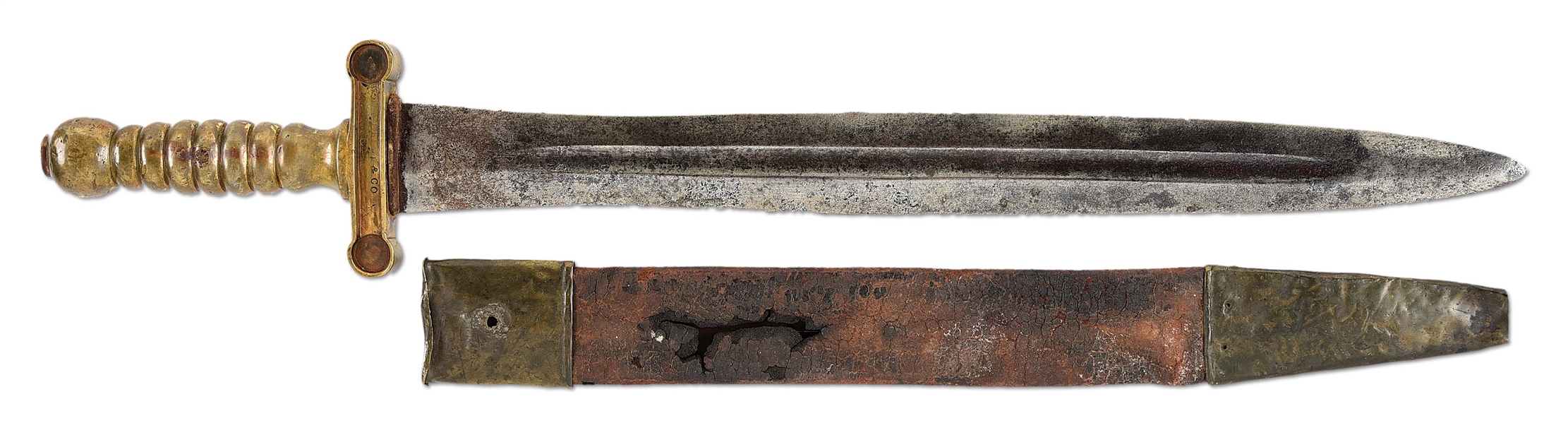 RARE MCELROY CONFEDERATE ARTILLERY SHORT SWORD/NAVAL CUTLASS RECOVERED FROM THE BATTLE OF SOUTH MOUNTAIN.