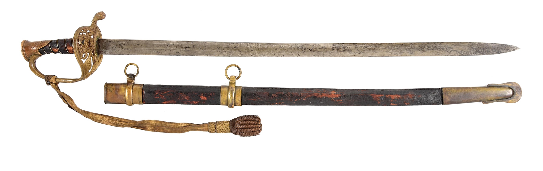 BOYLE & GAMBLE STAFF OFFICERS SWORD INSCRIBED TO COLONEL THOMAS SMITH RHETT, COMMAND OF RICHMOND DEFENSES AND CHIEF OF ARTILLERY, CSA.