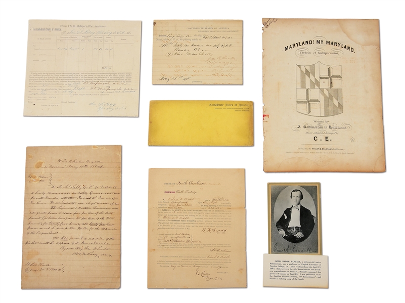 LOT OF CIVIL WAR MARYLAND CONFEDERATE-RELATED DOCUMENTS.