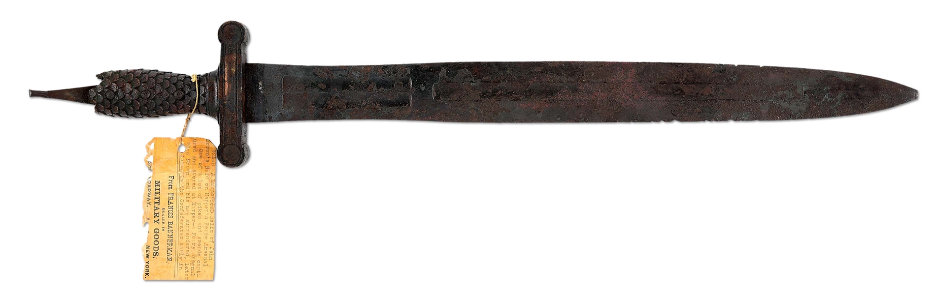 AMES MODEL 1832 SHORT ARTILLERY SWORD ATTRIBUTED TO JOHN BROWN’S RAID ON HARPERS FERRY.