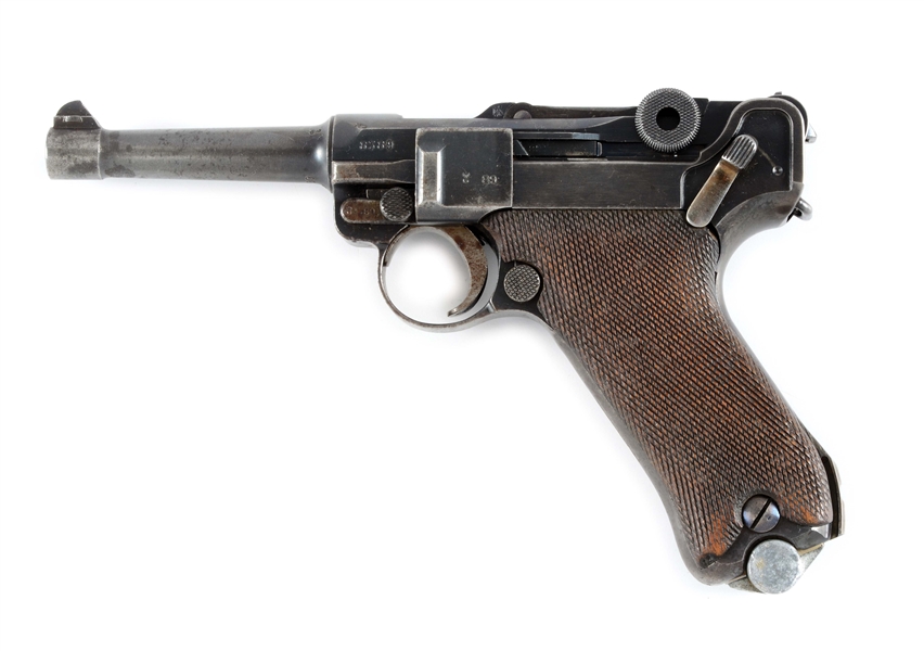 (C) RARE ALL MATCHING SIMSON & CO. SUHL P.08 LUGER SEMI-AUTOMATIC PISTOL WITH UNUSUAL UNIT MARKING.
