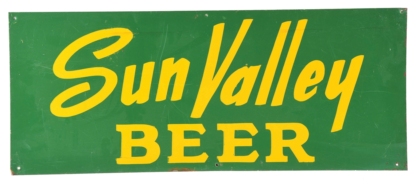 SUN VALLEY BEER TIN SIGN. 