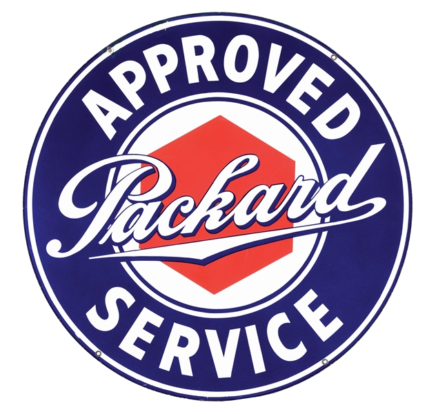 PACKARD APPROVED SERVICE PORCELAIN SIGN. 