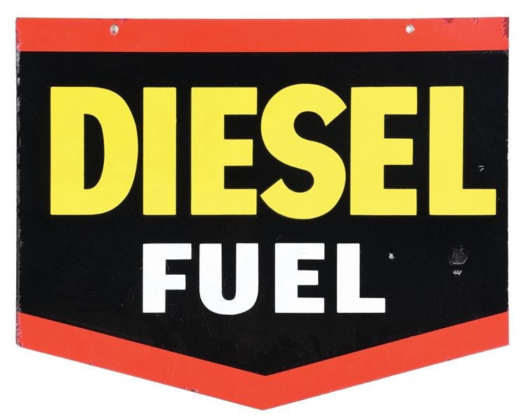 SIGNAL OIL COMPANY DIESEL FUEL PORCELAIN SERVICE STATION SIGN. 