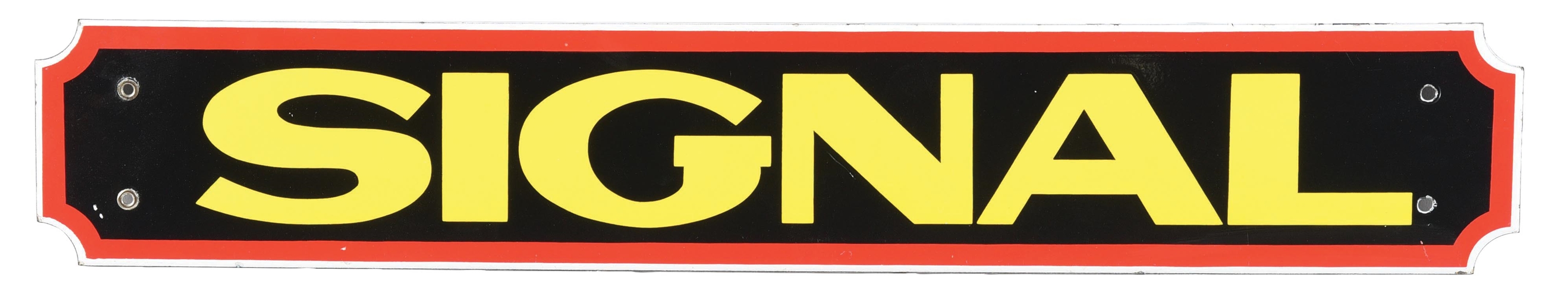 SIGNAL GASOLINE & MOTOR OILS PORCELAIN DELIVERY TRUCK TOPPER SIGN. 