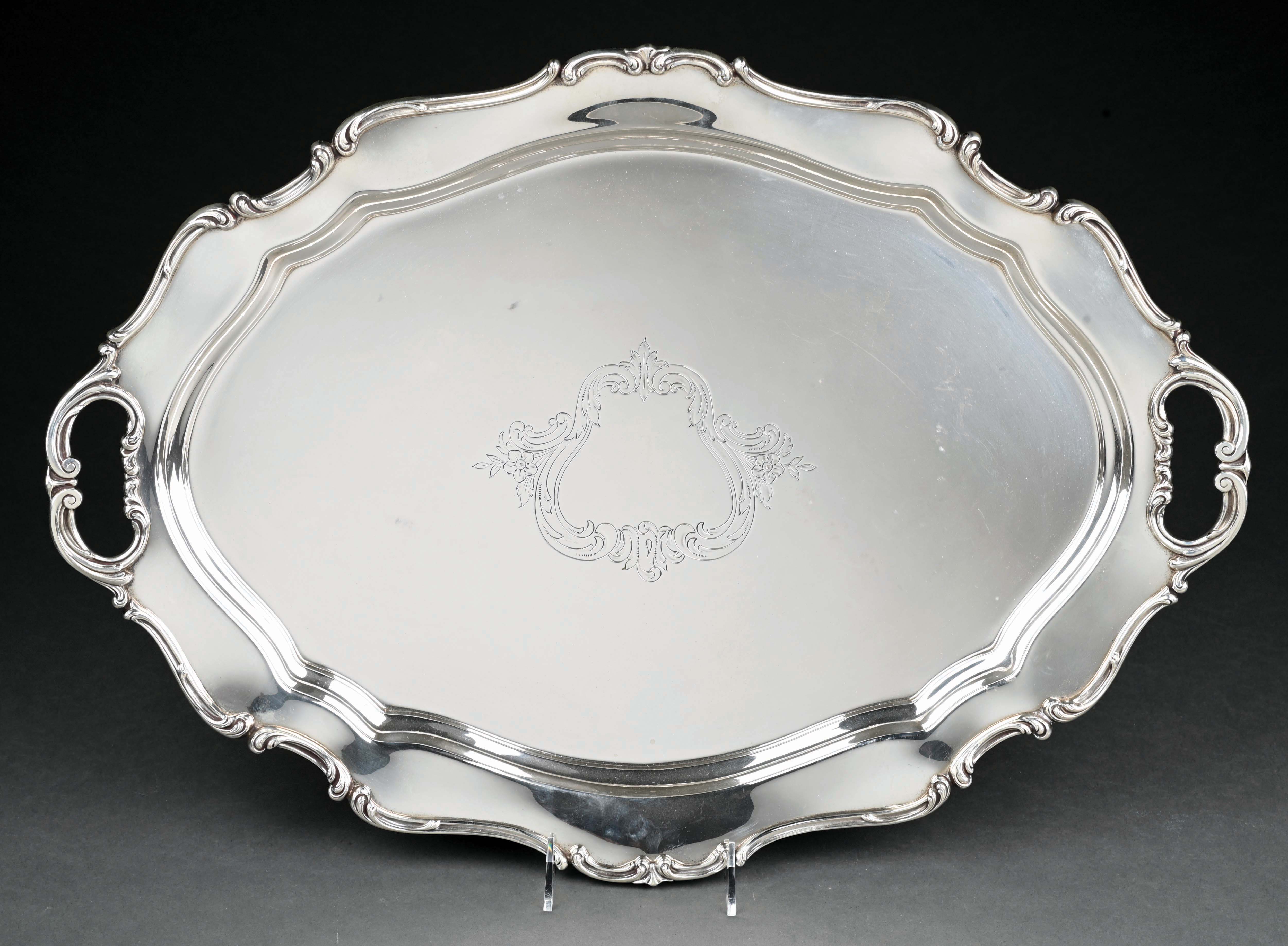 Lot Detail - REED & BARTON STERLING SILVER SERVING TRAY.