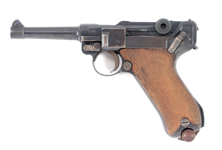 (C) GERMAN WORLD WAR I DWM "1918" DATE P.08 LUGER SEMI-AUTOMATIC PISTOL WITH HOLSTER.