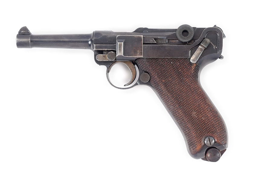 (C) VERY NICE UNIT MARKED GERMAN WORLD WAR I DWM "1911" DATE P.08 LUGER SEMI-AUTOMATIC PISTOL.