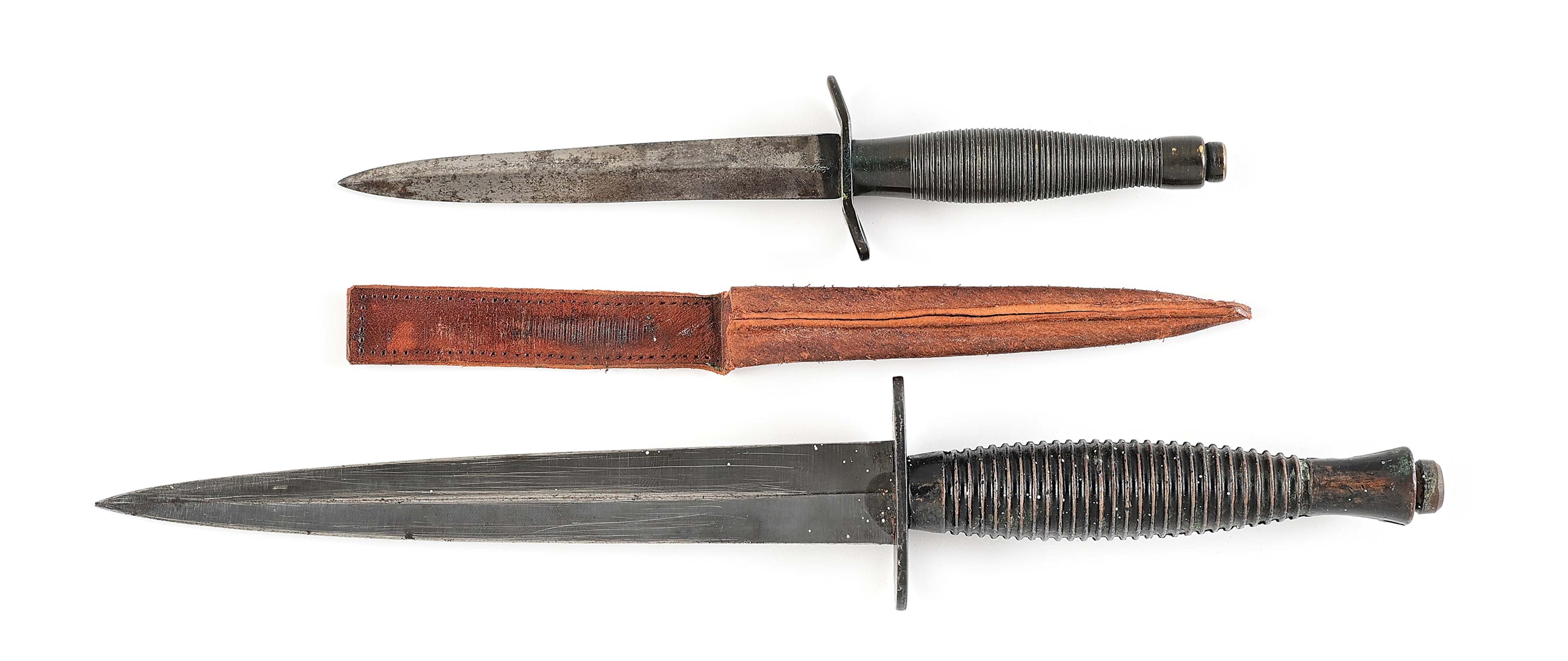LOT OF 2: FAIRBAIRN-SYKES STYLE DAGGERS INCLUDING TWO-THIRDS SCALE VERSION