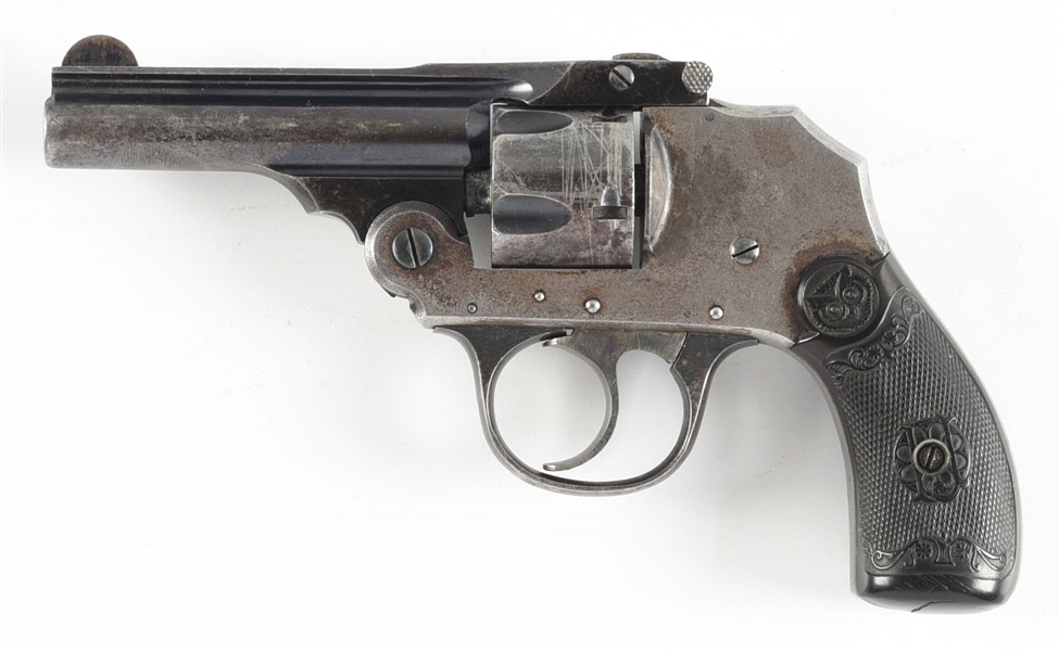 (A) IVER JOHNSON SAFETY HAMMERLESS DOUBLE ACTION REVOLVER.