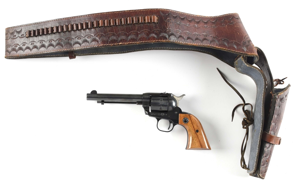 (C) RUGER SINGLE SIX-SINGLE ACTION REVOLVER WITH HOLSTER.