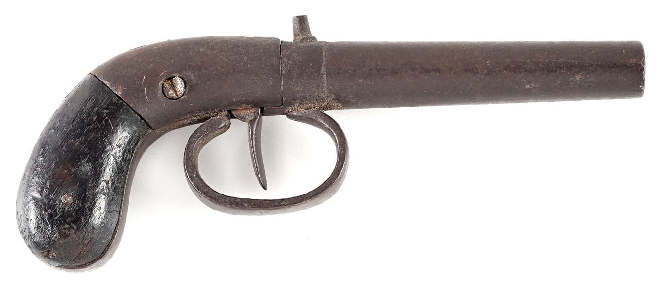 (A) UNMARKED PERCUSSION MUFF PISTOL.