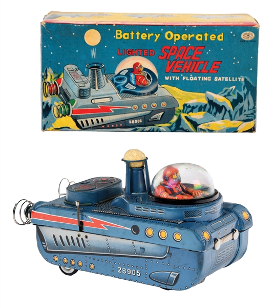 JAPANESE TIN LITHO BATTERY-OPERATED SPACE VEHICLE.