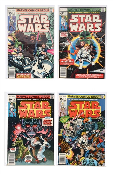 LOT OF 4: 1970S STAR WARS MARVEL COMICS GROUP COMIC BOOKS.