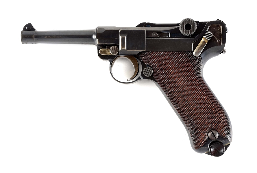 (C) NICE UNALTERED UNIT MARKED IMPERIAL GERMAN DWM "1910" DATE P.08 LUGER SEMI-AUTOMATIC PISTOL.