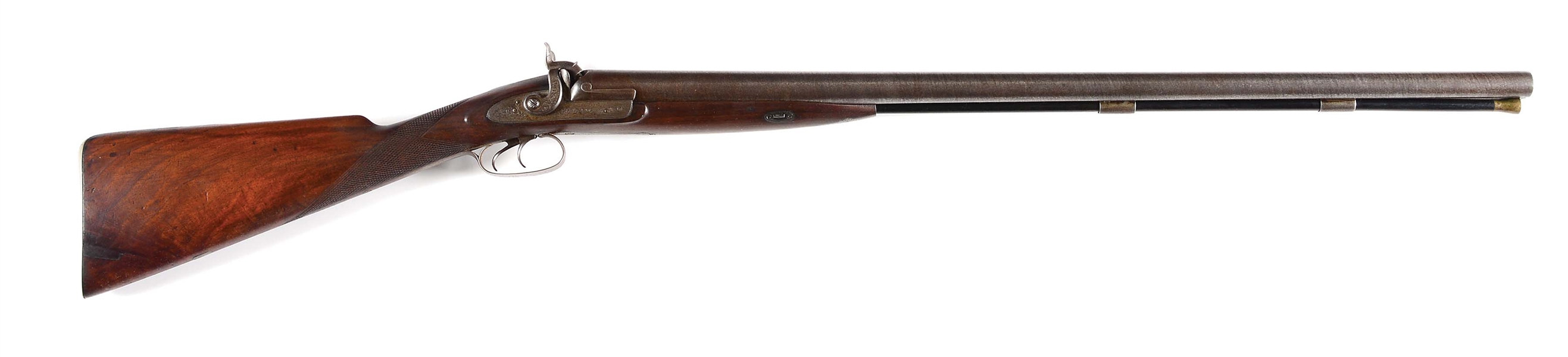 (A) BALES IPSWICH SIDE BY SIDE 8 BORE MUZZLELOADING PERCUSSION SHOTGUN