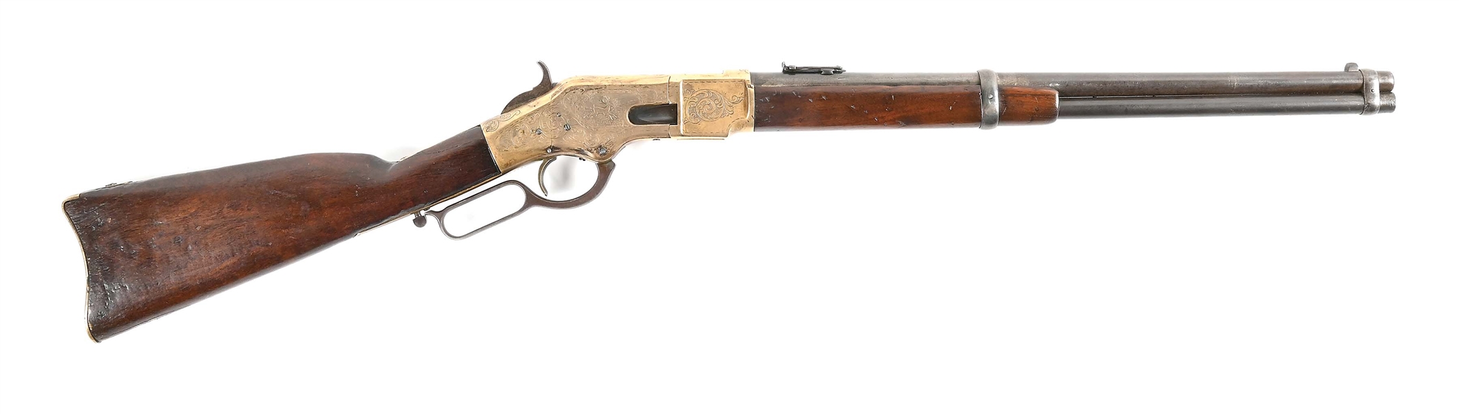 (A) ENGRAVED WINCHESTER MODEL 1866 LEVER ACTION CARBINE