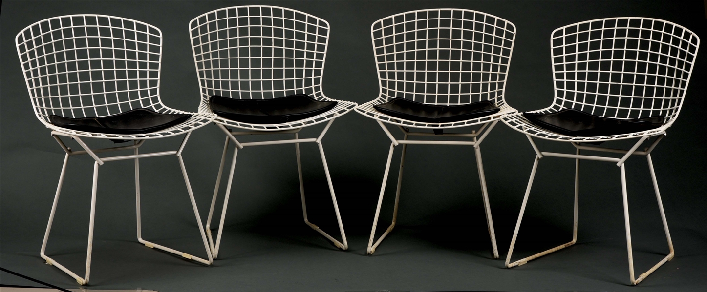 LOT OF 4: REPRODUCTION HARRY BERTOIA WIRE CHAIRS.