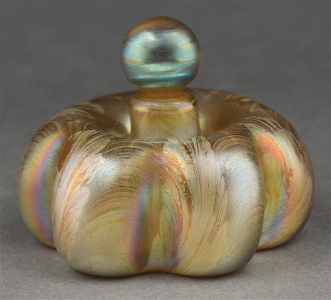TIFFANY STUDIOS PERFUME BOTTLE WITH STOPPER.
