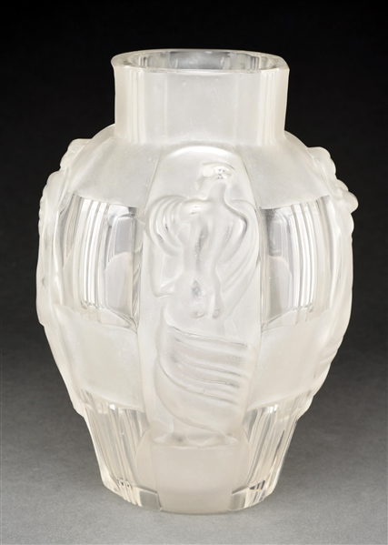 DESNA ART DECO FROSTED GLASS VASE.