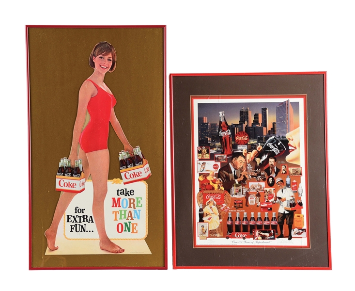 LOT OF 2: FRAMED COCA-COLA LITHOGRAPHS.