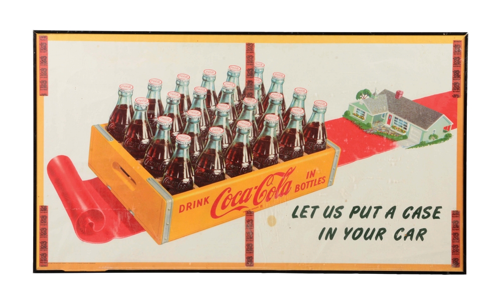 FRAMED PAPER ADVERTISEMENT FROM COCA-COLA.