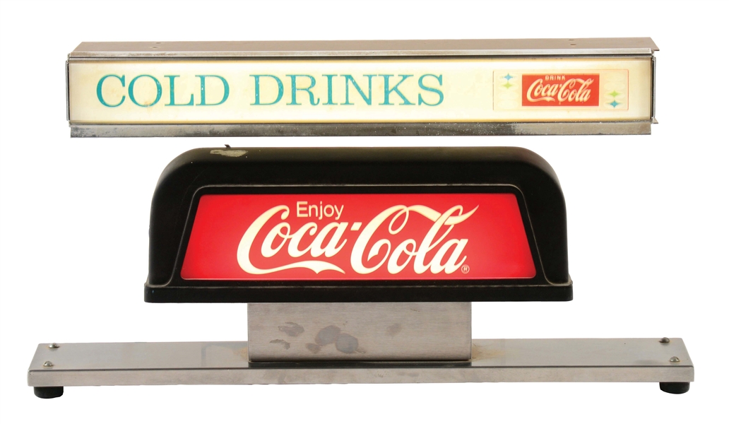 LOT OF 2: COCA-COLA LIGHT-UP SIGNS.