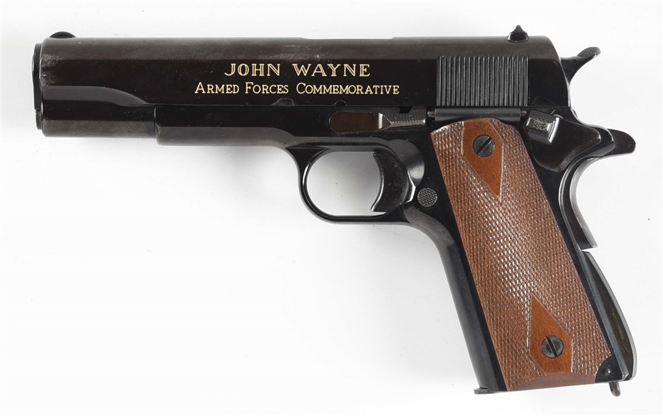 JOHN WAYNE ARMED FORCES COMMEMORATIVE 1911 DISPLAY PISTOL.