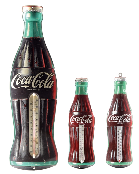COLLECTION OF 3 COCA-COLA THERMOMETERS.