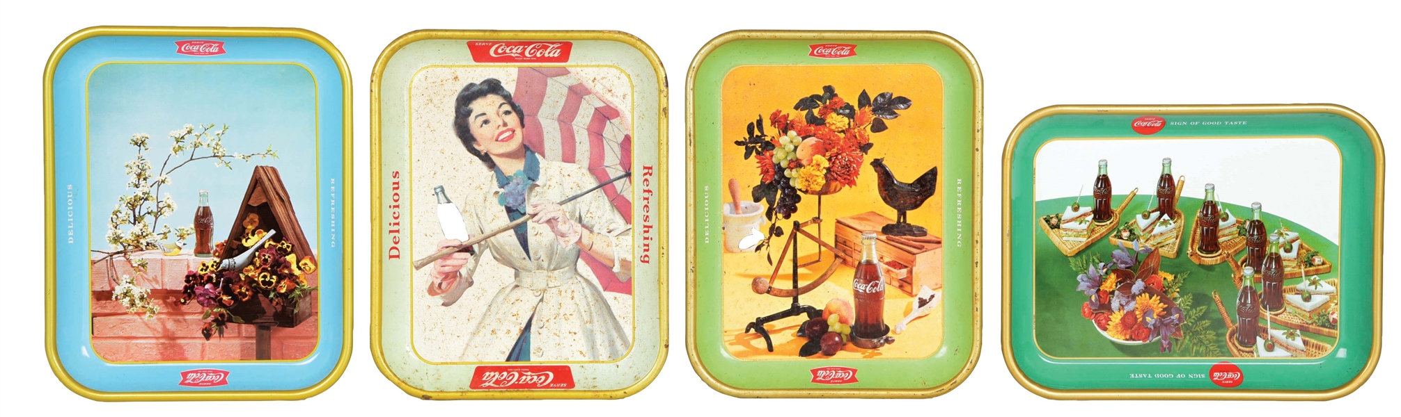 COLLECTION OF 4 COCA-COLA TRAYS.