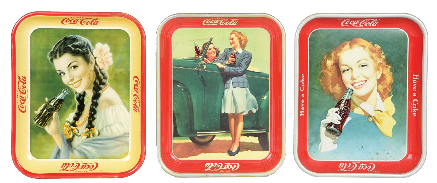COLLECTION OF 3 COCA-COLA TRAYS.