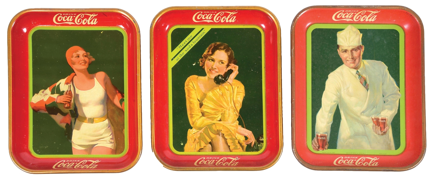 COLLECTION OF 3 COCA-COLA TRAYS.