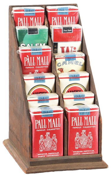 PALL MALL STORE DISPLAY WITH 12 PACKS.