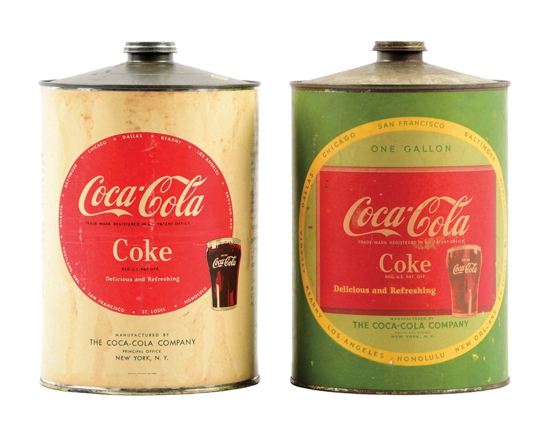 COLLECTION OF 2 COCA-COLA SYRUP TINS.