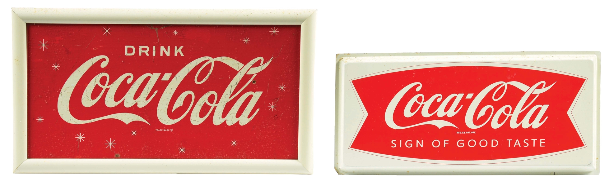 COLLECTION OF 2 COCA-COLA ADVERTSING SIGNS.