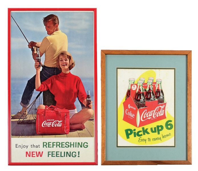 COLLECTION OF 2 FRAMED COCA-COLA PAPER LITHOGRAPHS.