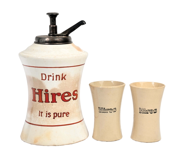 COLLECTION OF 3 DRINK HIRES ITEMS W/ CUPS.
