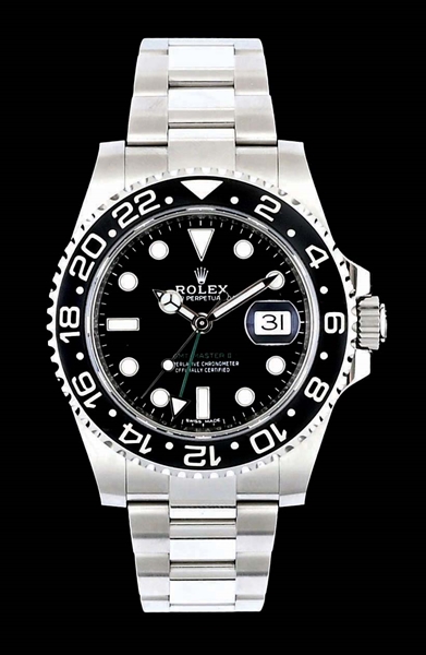 ROLEX GMT MASTER II REF. 116710LN WITH CARD.