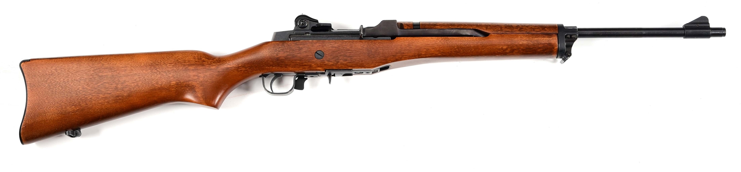 (M) EXCELLENT SECOND YEAR PRODUCTION RUGER MINI-14 (180 SERIES) SEMI-AUTOMATIC RIFLE WITH MATCHING FACTORY BOX.